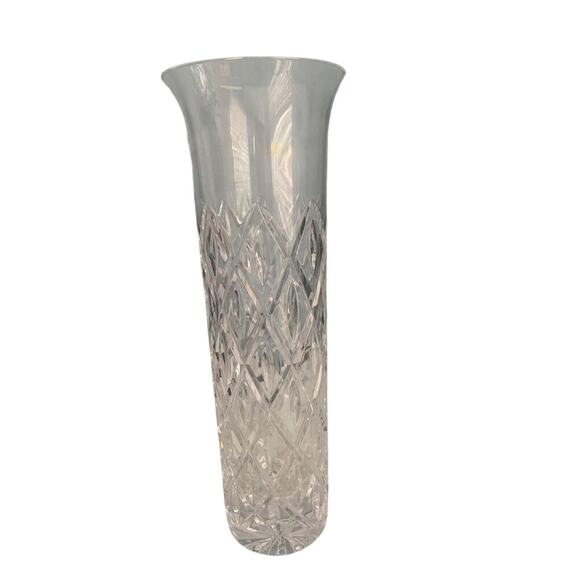 Atlantis Crystal Vase 10.5" Tall ATL14 Collection Vintage MCM Tube Flowers Shiny - Picture 10 of 16